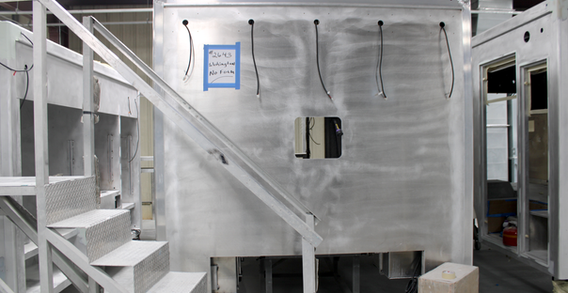 Front wall view of Washington #2643 in paint and body prep.