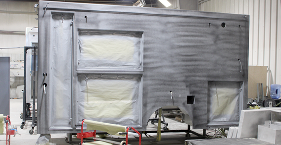 Driver side view of Muskogee #2651 in paint prep.