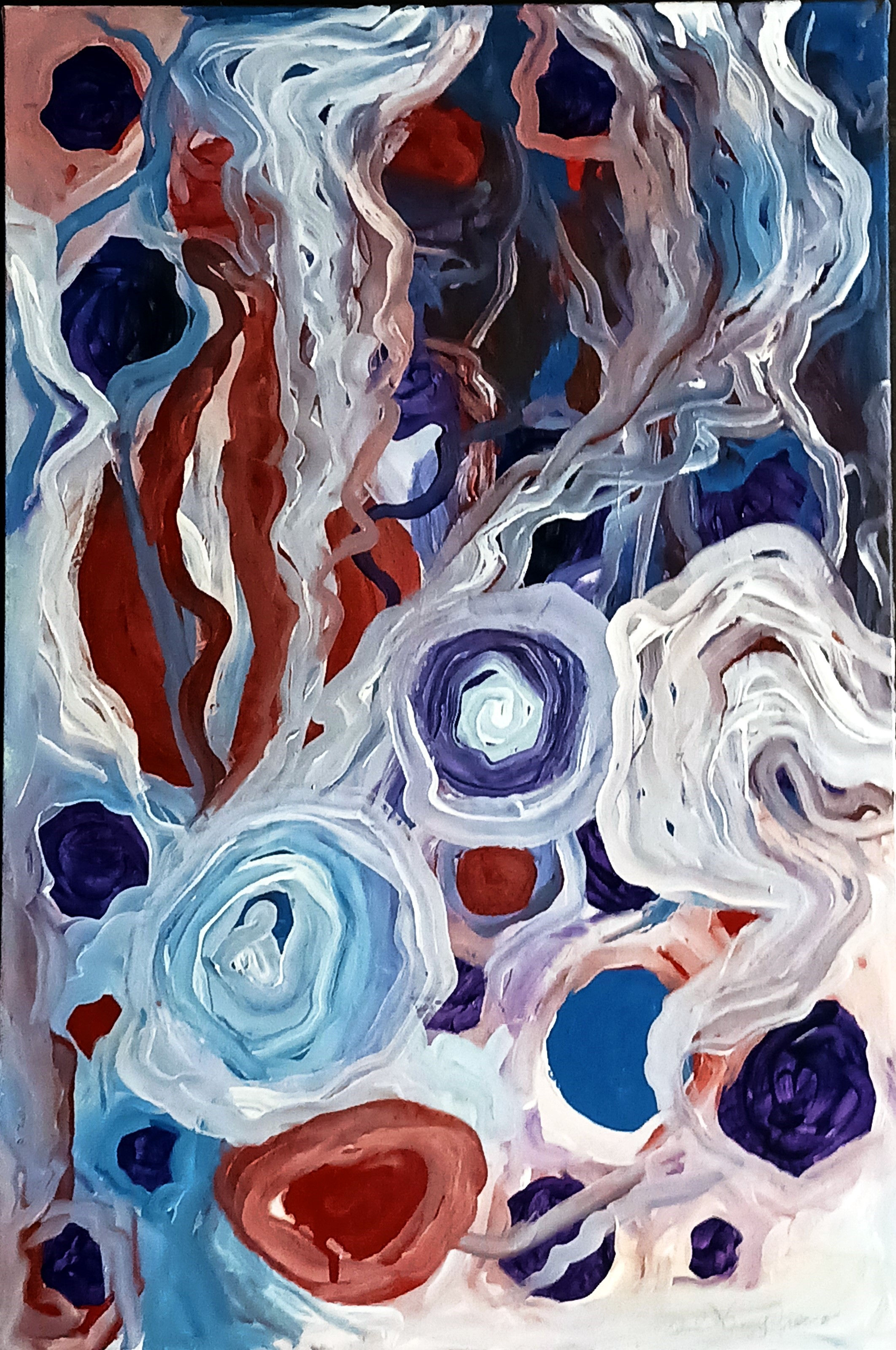 Title: "Snowflowers" -- Abstract -- 20" x 16"