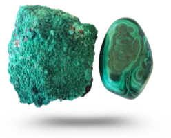 malachite brute et polie
