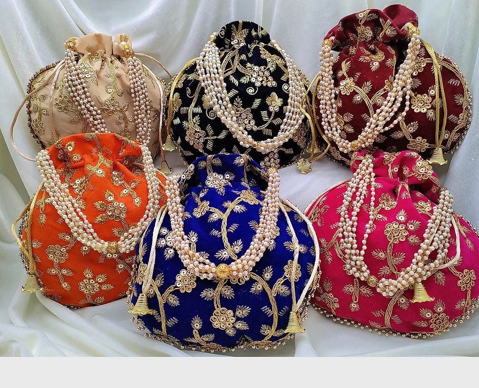 Thumbnail: Handmade Clutch Purse with drawstring