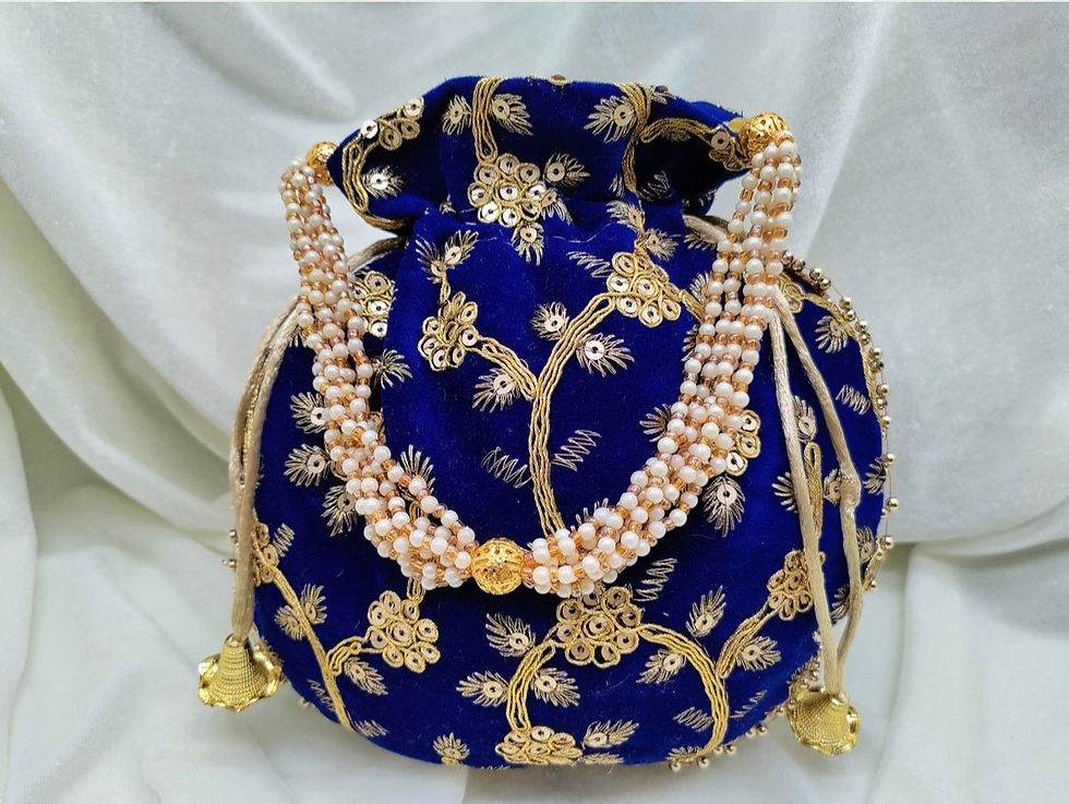 Thumbnail: Handmade Clutch Purse with drawstring