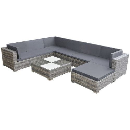 Grey Corner Rattan Sofa Set Outdoor Garden Furniture Your Little Patio