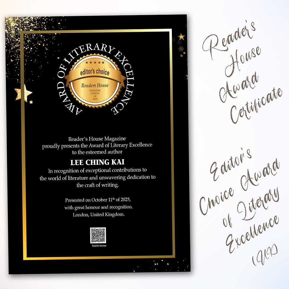 🥇 Editor's Choice Award of Literary Excellence 2025