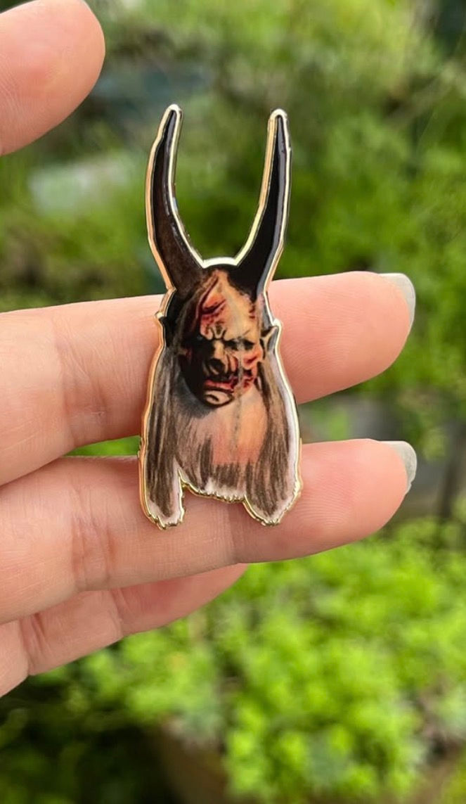 Krampus Mask Scars Jurak Enamel Pin