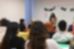 Teens in driving class