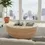 Thumbnail: Handcrafted Round Rattan Coffee Table with Ribbed Texture – Japandi Style