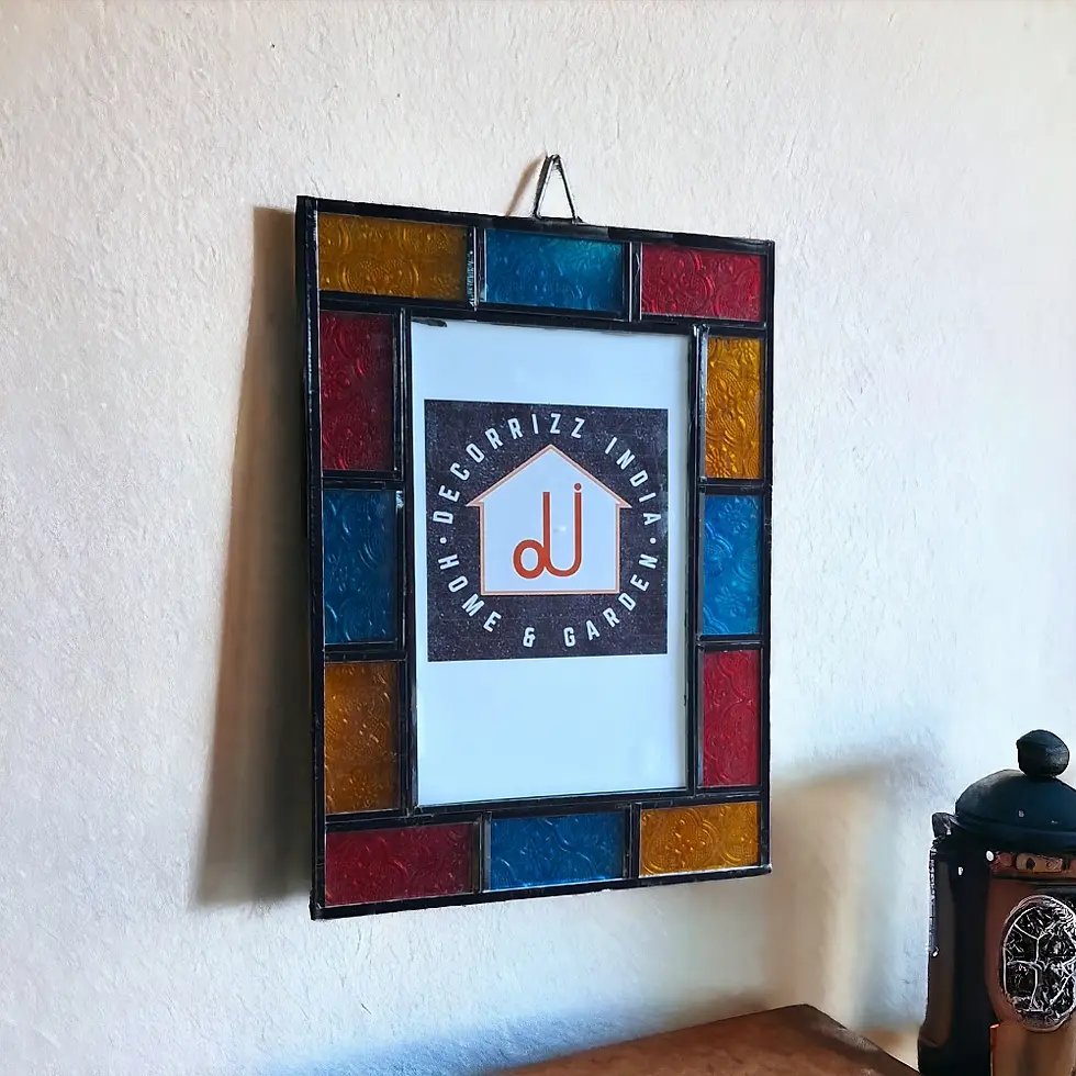 Bohemian Multicolor Textured Glass Wall Hanging Photo Frame