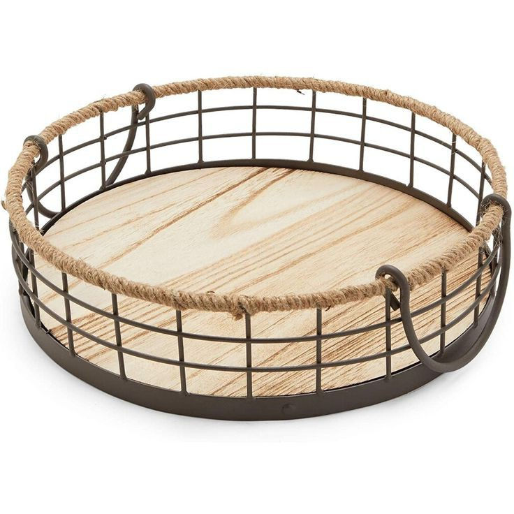 Handcrafted Metal and Wood Serving Tray