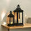 Thumbnail: Matte Black Metal Lanterns with Glass Panels Set of 2