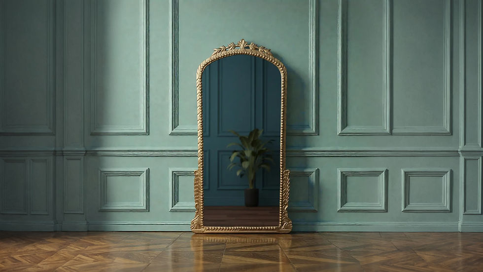 Extra Large Antique Gold Baroque Floor Mirror – Full Length Ornate Mirror