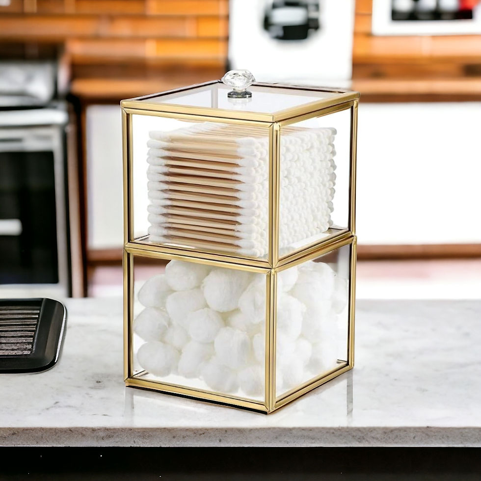 Clear Glass Double Tier Bin Box