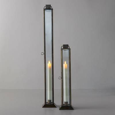 Tall Slim Floor Lanterns – Set of 2 in Minimalist Design