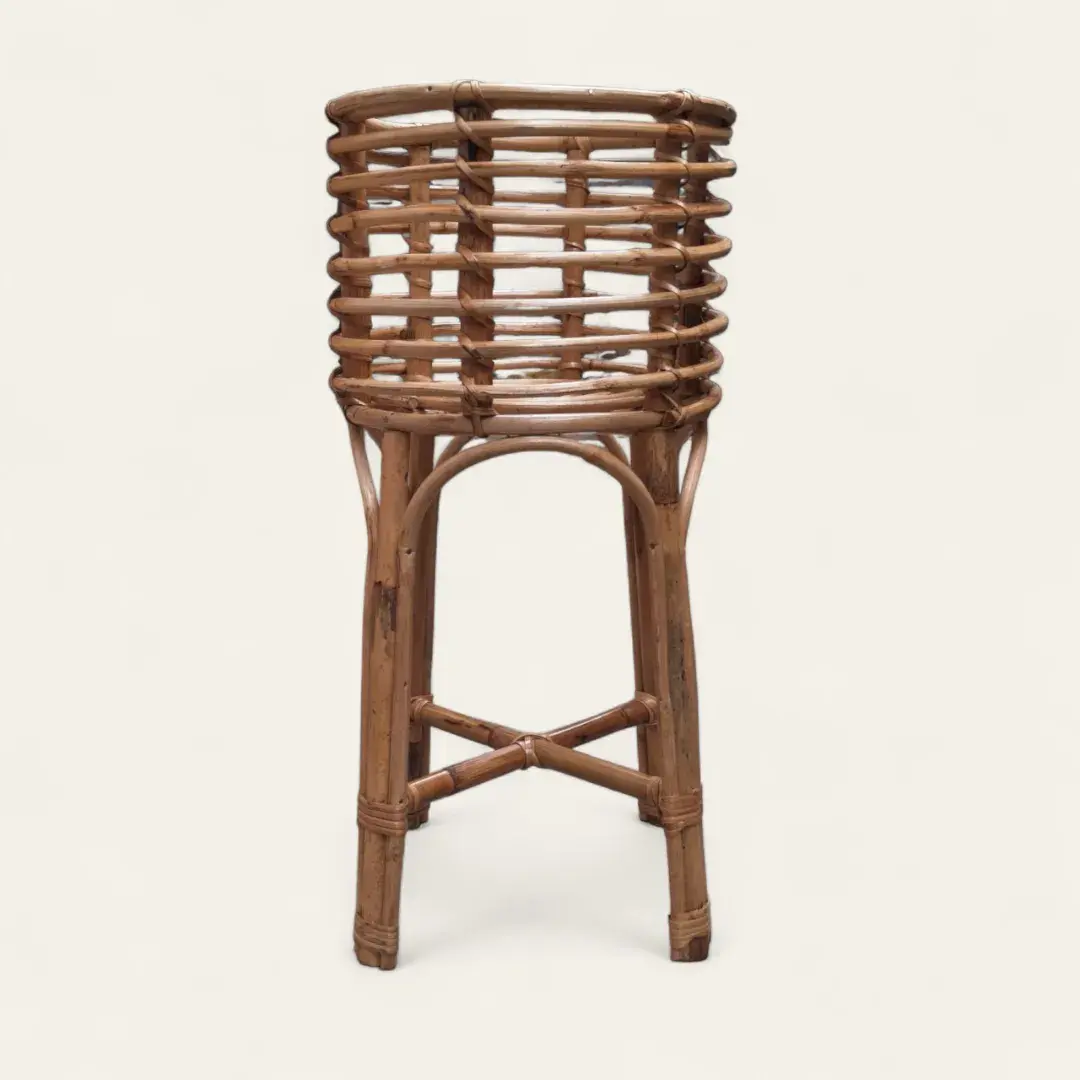 Natural Rattan Round Planter Stand