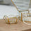 Thumbnail: Luxurious Clear Glass and Brass Edge Bowl