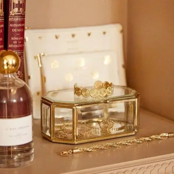 Thumbnail: Luxury Beveled Glass Trinket Boxes Set of 3 - Decorative Glass Boxes