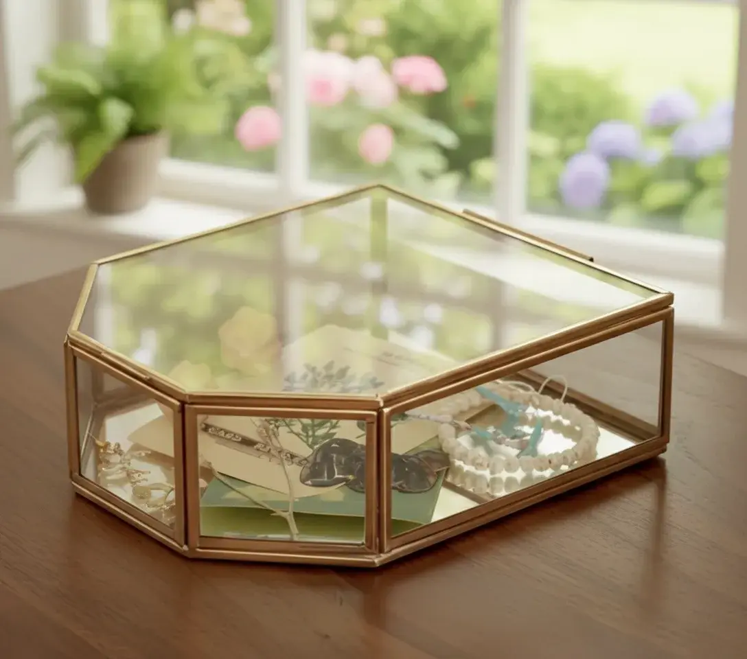 Transparent Glass Elegant Jewellery Display showcase