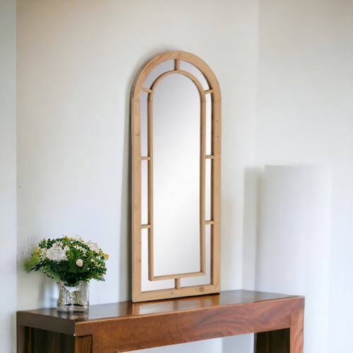 Wooden Large Arched Floor Mirror | Decorrizz India