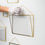 Thumbnail: Clear Glass and Brass Hanging Photo Frames in Multiple Sizes - Set of  6