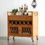 Thumbnail: Handcrafted Rattan Home Bar Storage Cabinet with Built-In Bottle Holders