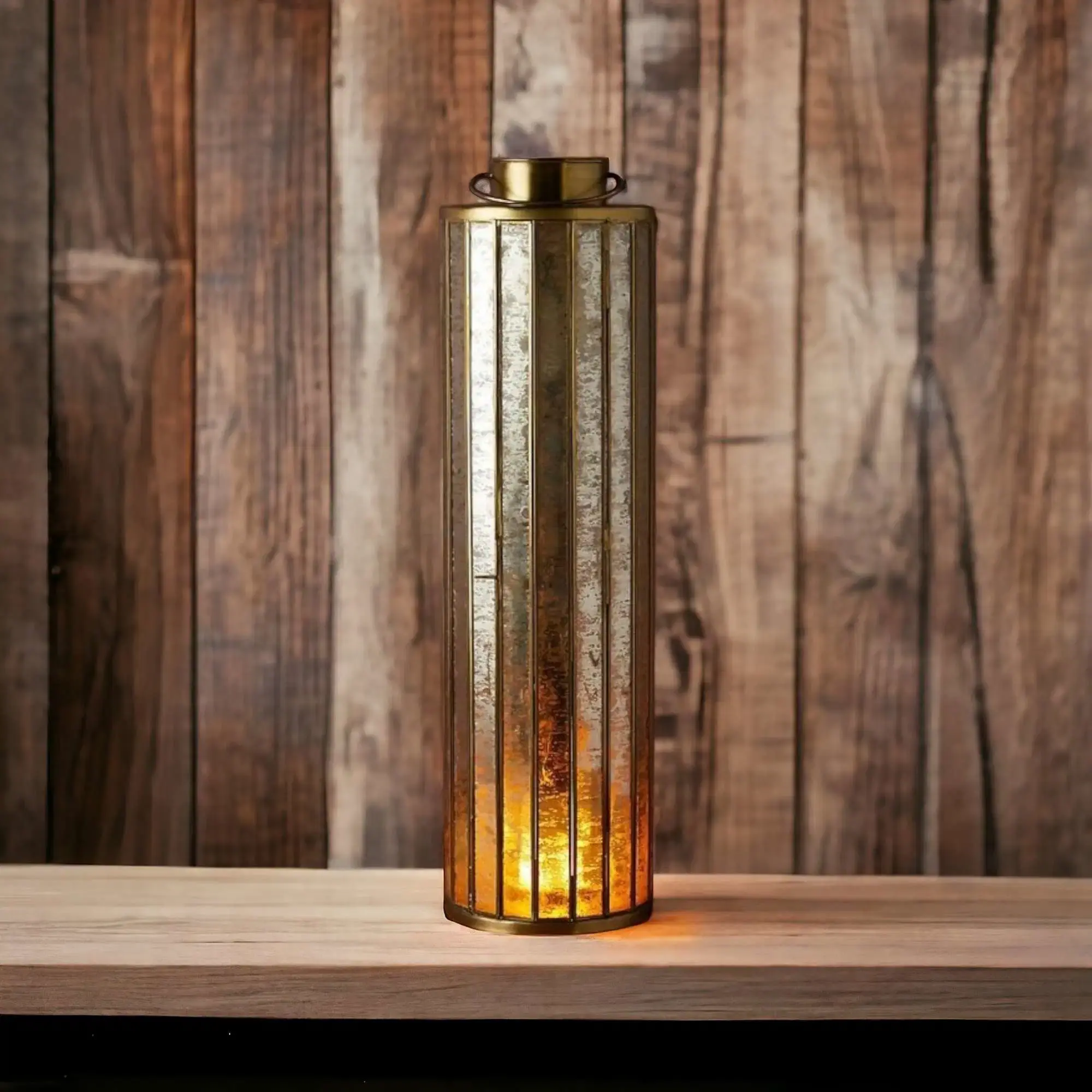 Luxurious Mercury Glass Candle Lantern