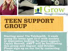 It's back! Teen Support Group (Telehealth!) 