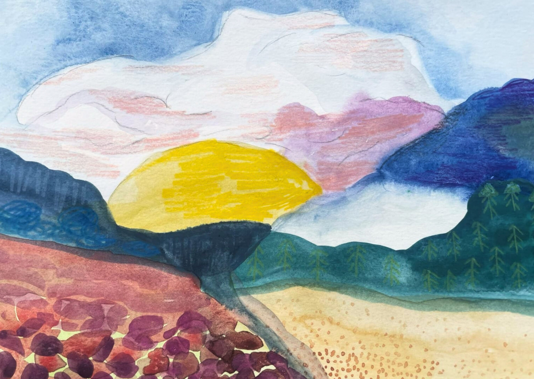 Kunstkarte Sonnenaufgang