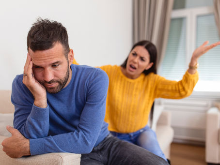 A couple arguing due to stress