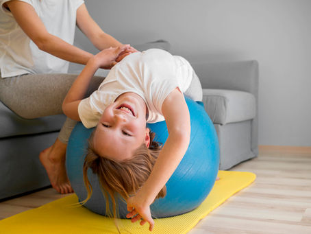 A child with ADHD playing to get out extra energy