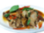เป็ดพะโล้นำ้ดำผัดกระเพรา