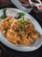 กุ้งผัดพริกเกลือกิมฮวด