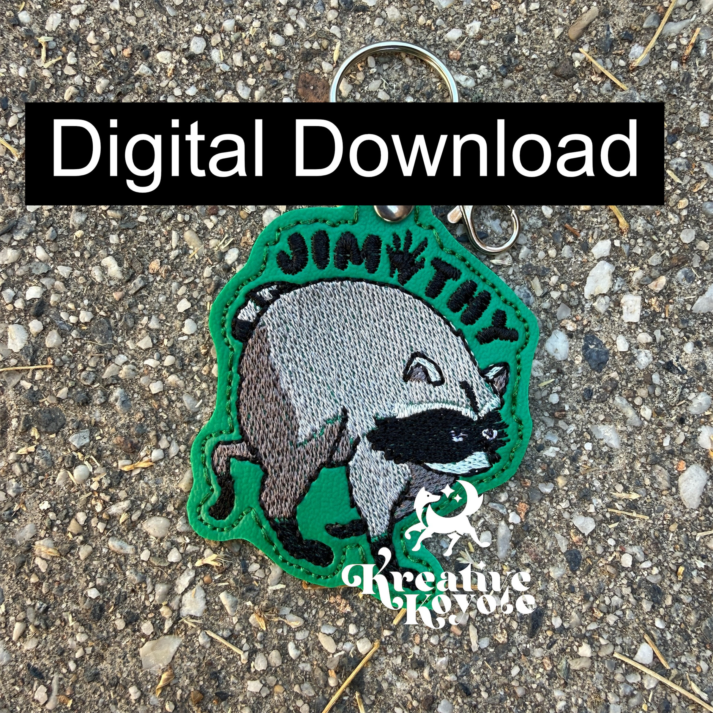 Jimothy 4x4 Keyfob - ITH Machine Embroidery Pattern