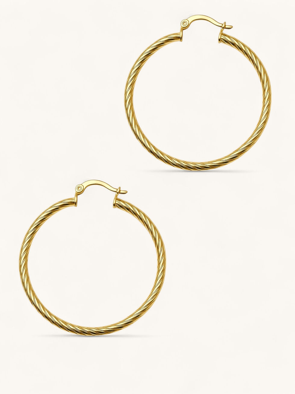 Miniatura: Twisted Elegance 14k Gold-Filled Rope Hoop Earrings – 2 Inch