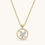 Miniatura: Eagle Round Stone Frame Pendant with Cable Chain Necklace (14k Gold)