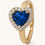 Miniatura: Blue Zirconia Hear Huggie Earrings 14k Gold
