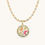 Miniatura: Butterfly and Flower Pendant with Tri Color Solid Valentino 14k Gold Chain