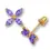 Miniatura: Vibrant Butterfly Stud Earrings, 14k Gold, Screw Back, Cubic Zirconia