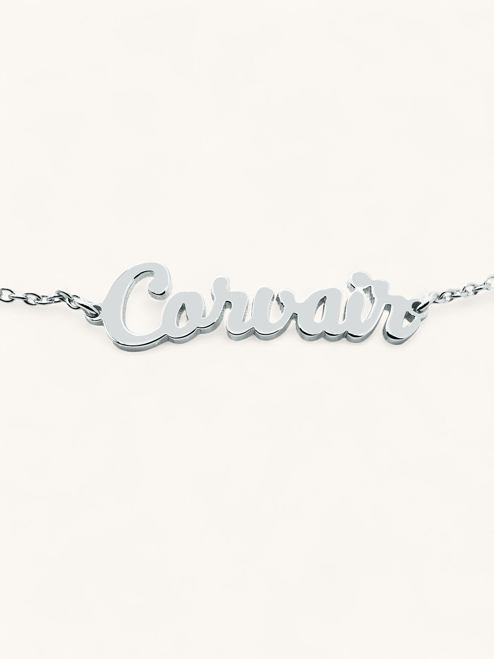 Miniatura: Cursive Script Custom Name - Thin Cable Link Bracelet