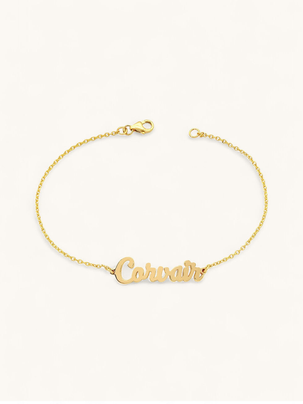 Miniatura: Cursive Script Custom Name - Thin Cable Link Bracelet
