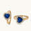 Miniatura: Blue Zirconia Hear Huggie Earrings 14k Gold