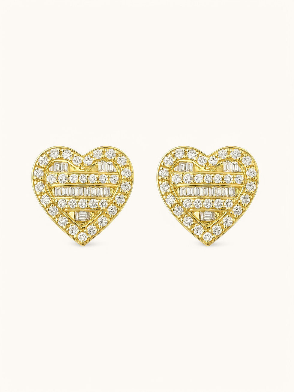 Miniatura: Heart Studs Zirconia Stone