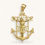 Miniatura: Jesus on Cross and Anchor with Cuban Two Tone Chain Necklace 14k Gold