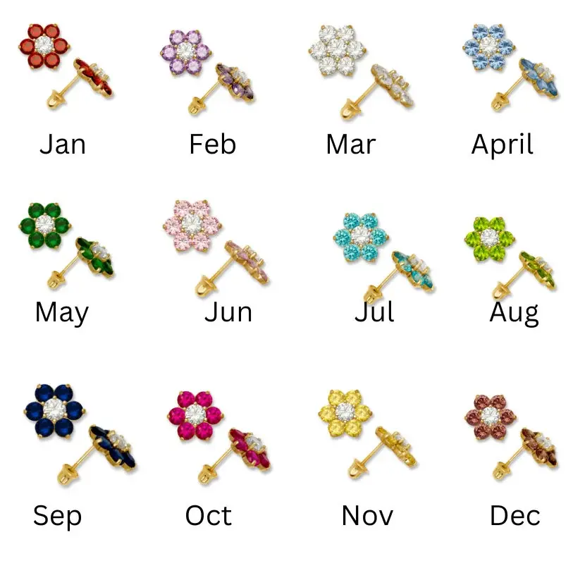 Miniatura: Flowering Earrings Stud: 6 Pedal Design, Screw back Earrings