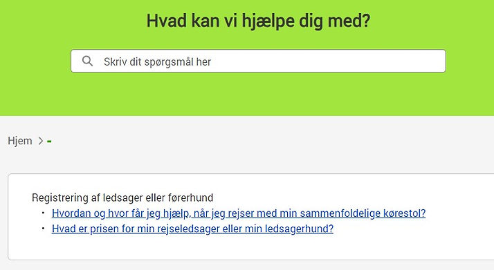 Page for service dog