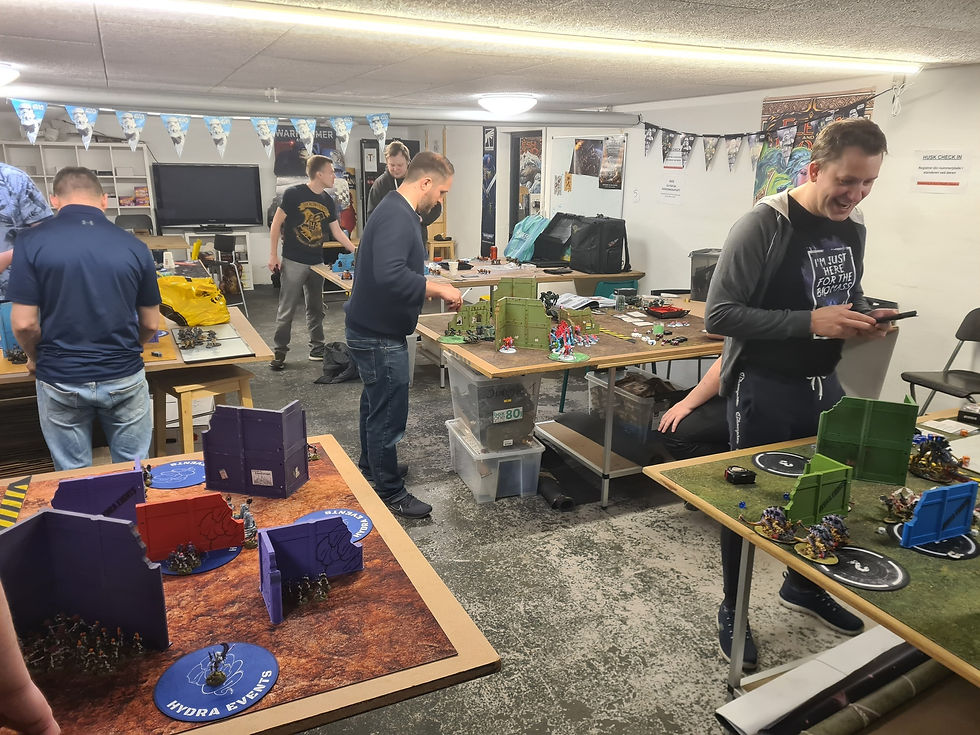 Figurine painting event in a game shop in Taastrup