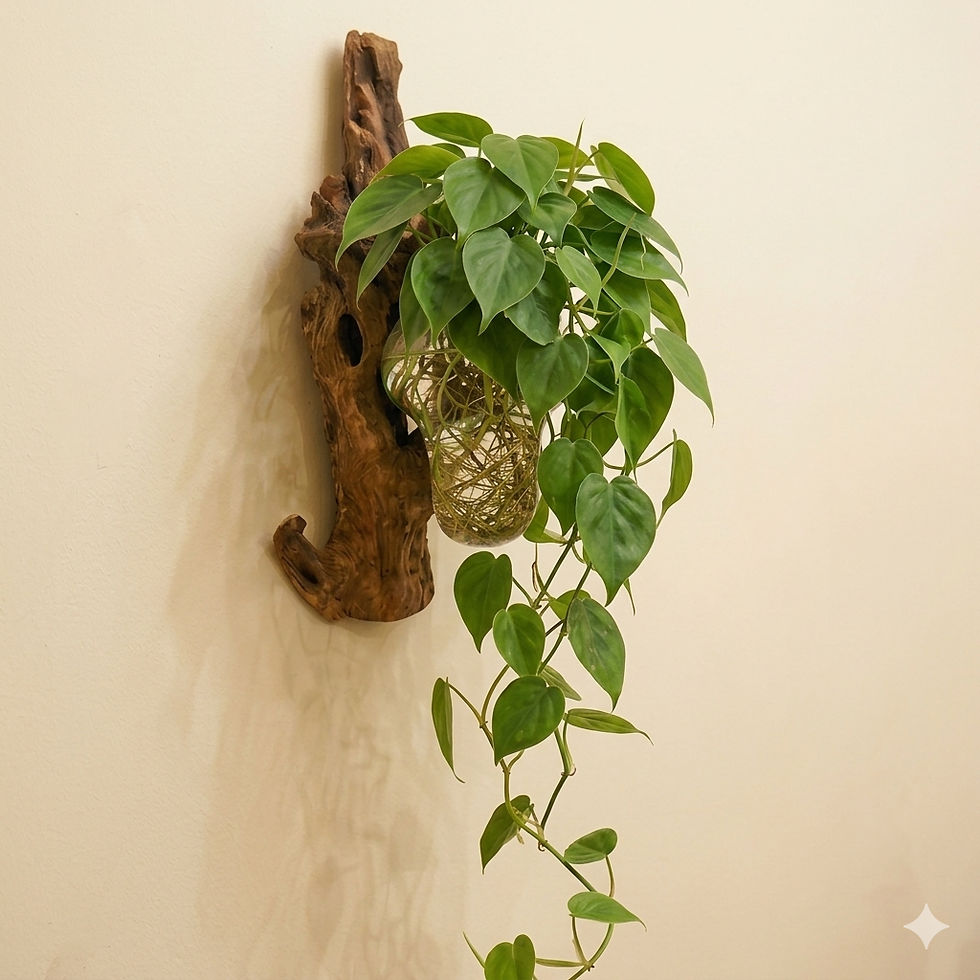 תמונה ממוזערת: אגרטל זכוכית על גזע תליה לקיר