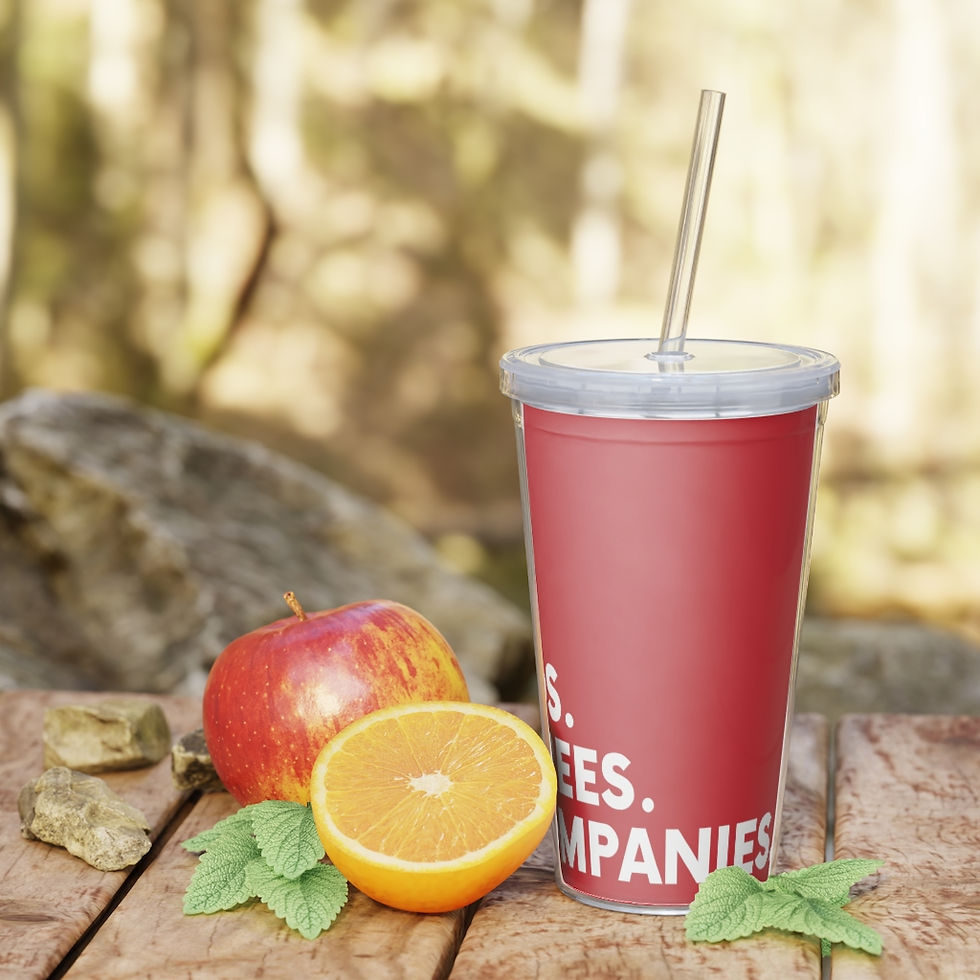 Thumbnail: Deeds, Degrees & Companies Tumbler + Straw [Red]