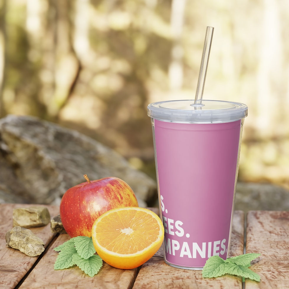 Thumbnail: Deeds, Degrees & Companies Tumbler + Straw [Pink]