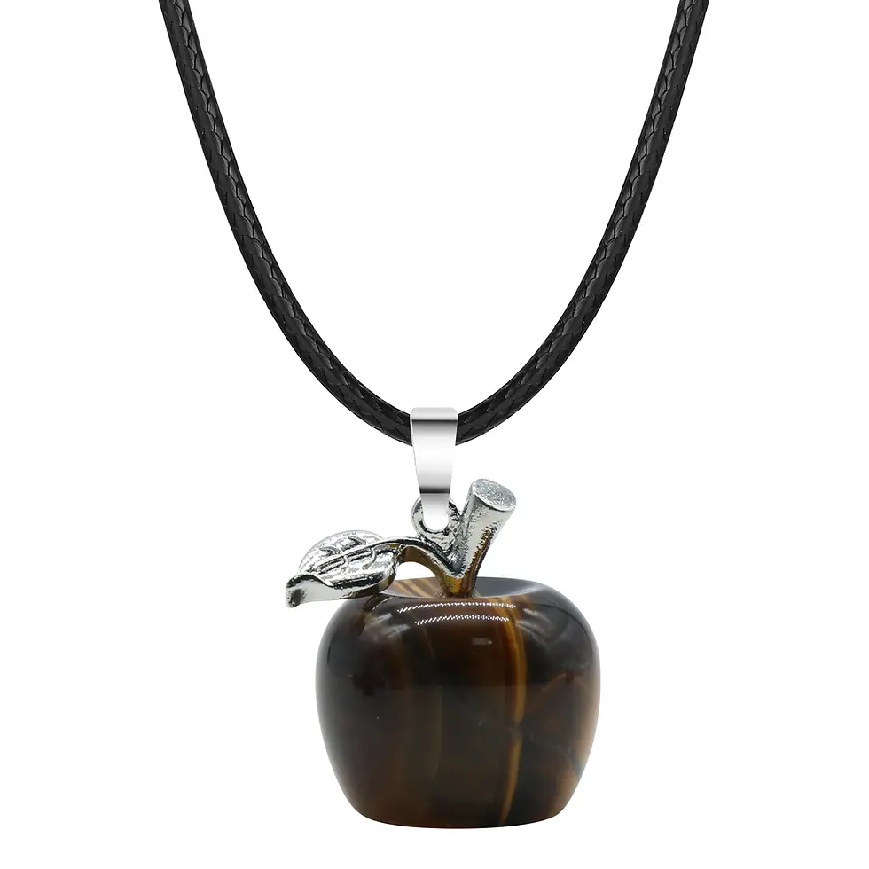 Thumbnail: Natural Stone Apple Pendant Necklace