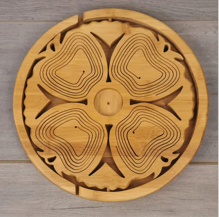 Thumbnail: Folding Apple Bamboo Fruit Basket Portable